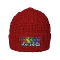 thumbnail image 1 of Gravity Threads LGBTQ+ Rainbow Fists Knitted Cuffed Beanie - Red, 1 of 1