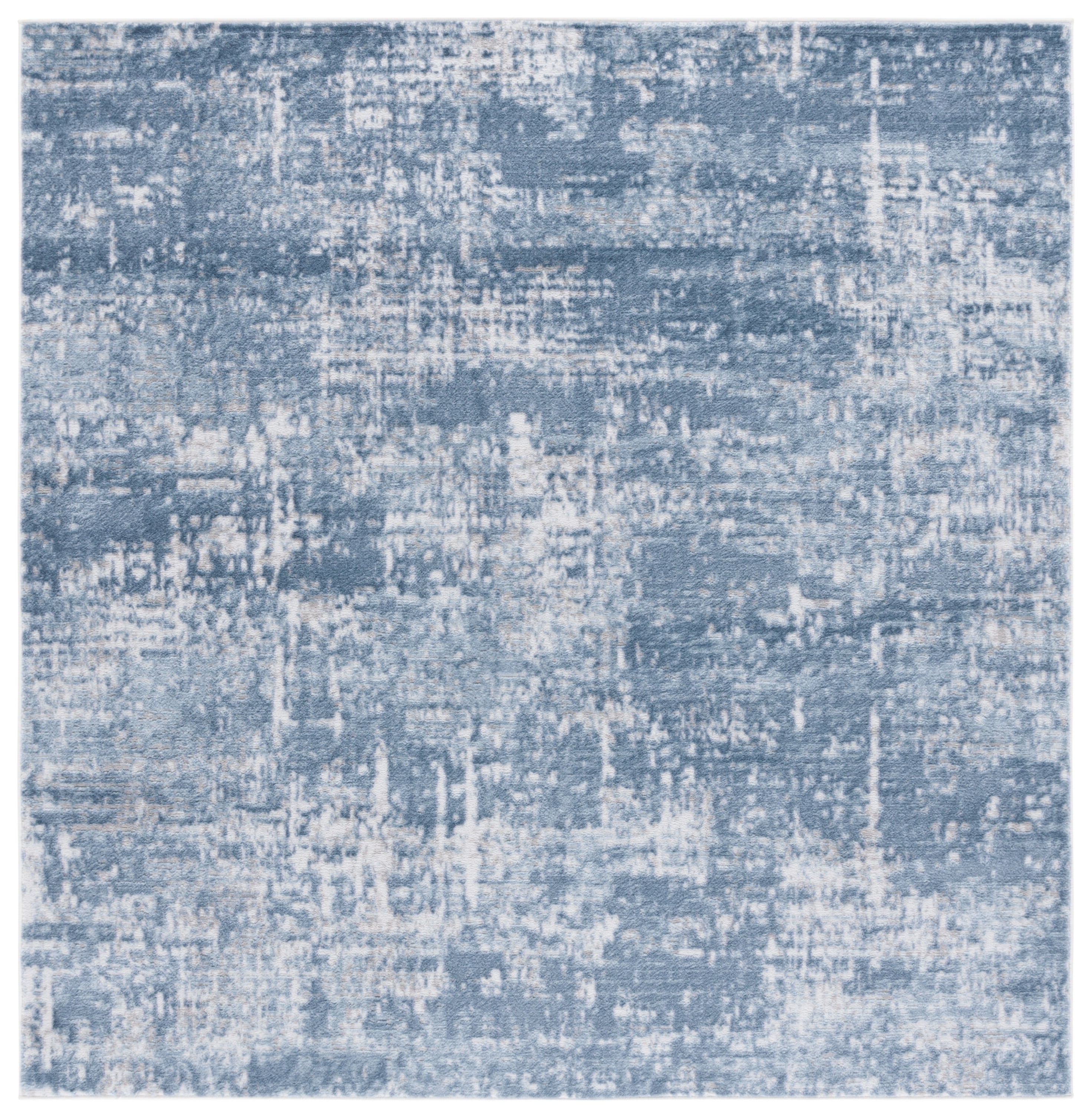 Safavieh Amelia Ian Abstract Area Rug, Ivory/Steel Blue, 5'3" x 5'3" Square