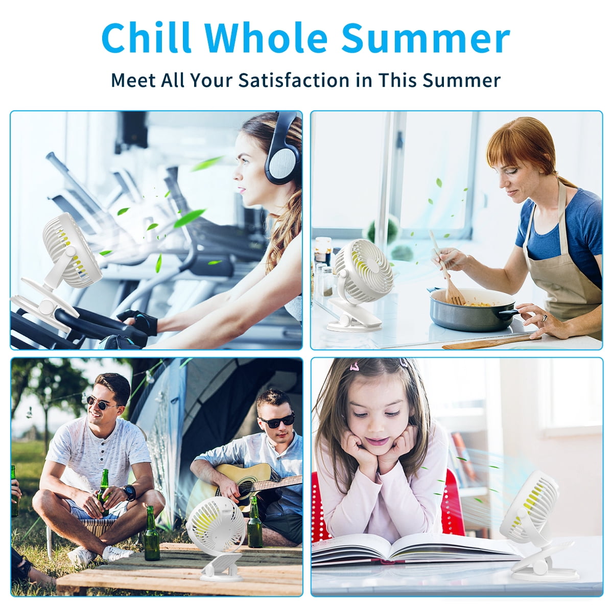 Cshidworld 3-Speed Strong Airflow & Low Noise Clip On USB Fan