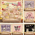 thumbnail image 2 of Sanrios Kuromi Cinnamoroll Kittys Hanging Cloth Anime Kawaii Wall Decoration Cute Cartoon Poster Wall Sticker Background Cloth, 2 of 9