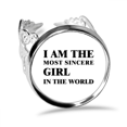 thumbnail image 1 of Anillo de compromiso de boda Tengo la sincera chica Ajustable, 1 of 3