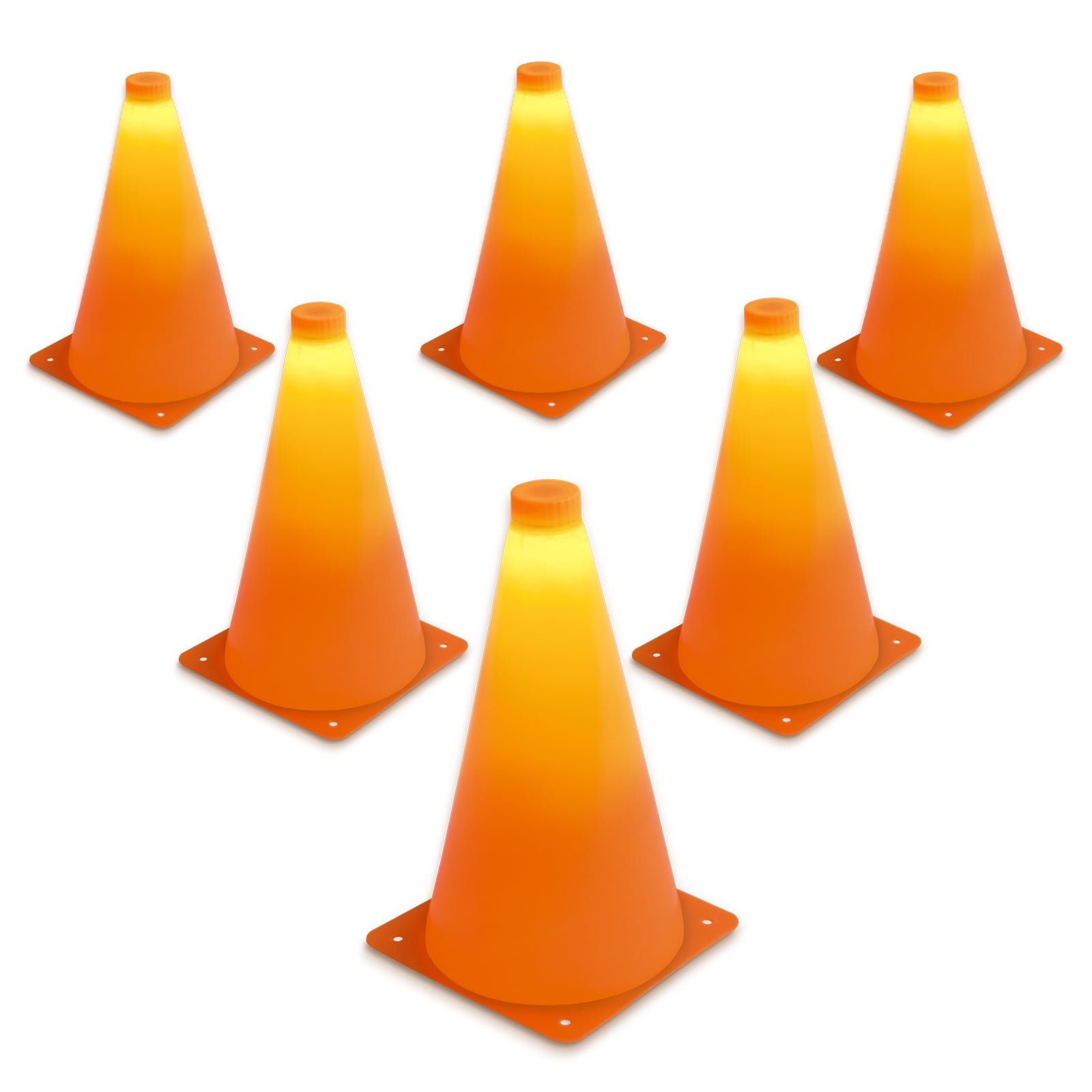 GoSports LED Light Up Sports Cones (6 Pack), 9"