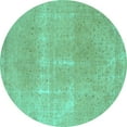 thumbnail image 1 of Ahgly Company Indoor Round Abstract Turquoise Blue Modern Area Rugs, 8' Round, 1 of 4