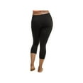 thumbnail image 2 of LAVRA Women's Plus Size Cropped Capri Solid Leggings, 2 of 2