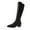 Black, variant on KEGIRLOM Women's Fashionable And Casual Winter Long Straight Boots Solid Color Pointed Toe Side Zipper Heel Low Heel Knee-High Boots Brown 6