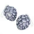 thumbnail image 2 of STP Goods Blue Pine Cone Glass Christmas Tree Ornament Set of 2 - 3.15 3.94", 2 of 2