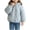 Blue, variant on Girls Hooded Quilted Jacket with Wave Stitching and Patch Pockets for Easy Winter Mornings