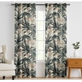 thumbnail image 1 of Vargottam 84 Inch Rod Pocket/Back Tab Cotton Curtains for Windows and Doors - Light Filtering Cotton - Light Filtering Drapes For Doors - Set of 2 Panels, 52"x84" - Botanical Pattern (Green), 1 of 8