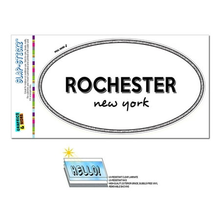 Rochester, NY - New York - Black and White - City State - Oval Laminated