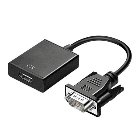 VGA to -Compatible Adapter Converter with Audio and Power AV Converters for PC, /, Set Top Box, TV, Monitor A,1 * VGA to HDMI-Compatible Adapter,Black
