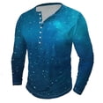 thumbnail image 1 of FAIWAD Plus Size Tops for Men Long Sleeve Button Pullover Casual Slim Comfy Basic Stretch Workout Shirts, 1 of 4