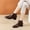 #311-Brown, variant on Lined Ankle Boots for Women – Pointed Toe with Back Zipper & Chunky Heel, Comfortable Winter Footwear for Everyday Style