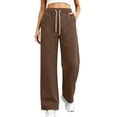 thumbnail image 2 of Yourumao Womens Sweatpants Drawstring Elastic Waist Straight Leg Sweatpant Thin Fleece Soft Casual Lounge Pants with Pockets, 2 of 7