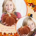 thumbnail image 2 of Halloween Plush Pumpkin Pillow, Soft Stuffed Ornament for Fall & Thanksgiving Decor, 15″, Brown, 2 of 6