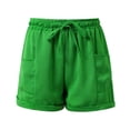 thumbnail image 5 of Gunia High Waisted Shorts Women Stretch Stretchy Lose Fitting Wide-Leg Shorts Pockets Short Pants Trendy Casual Breathable Summer Ladies Comfortable Clothes Green, 5 of 9
