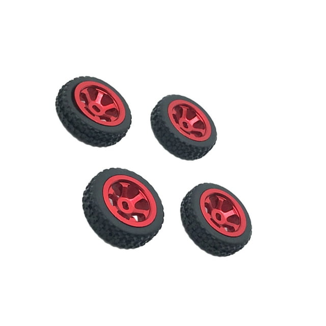 mmirethe 4pcs/set RC Pièces de Modification de Jante de Roue de Voiture pour 1/28 Wltoys K969 Jante en Alliage d'Aluminium Rouge 1Set