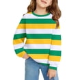 thumbnail image 3 of Tiijoy Girls Striped Crewneck Sweatshirt Casual Long Sleeve Pullover, Sizes 18-24 Months, 3 of 3