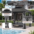 thumbnail image 3 of MEWANG 12'x 12'Outdoor Hardtop Gazebo, Metal Double Roof Canopy Gazebo with Curtains and Nettings for Patio,Party., 3 of 7