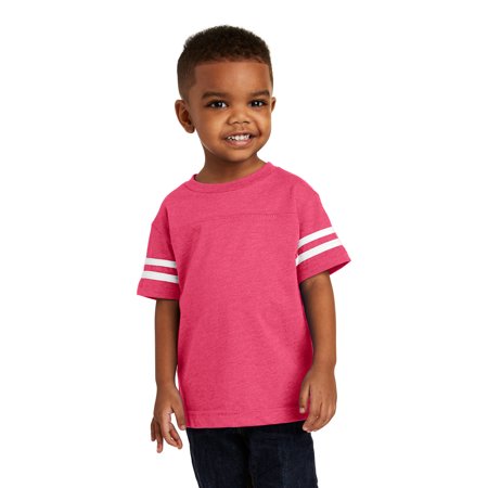 

Toddler Football Fine Cotton Jersey Bodysuit Color Vintage Hot Pink/Blended White 3T Size