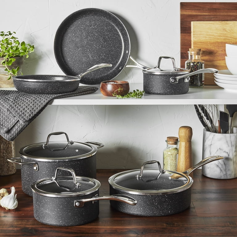 Henckels 10-Piece Granitium Notte Nonstick Cookware Set, Pots and