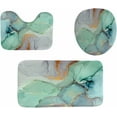 thumbnail image 4 of 4 Pcs Green Marble Shower Curtain Set with Rug Bathroom Curtains Shower Set Toilet Mat Lid Rug Bathroom Sets Shower Curtain Sets with 12 Hooks, 72"x72", 4 of 5
