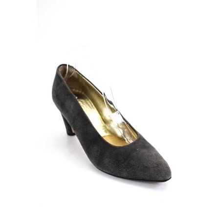 

Pre-owned|Walter Steiger Womens Suede Pointed Toe Pumps Gray Size 9 B