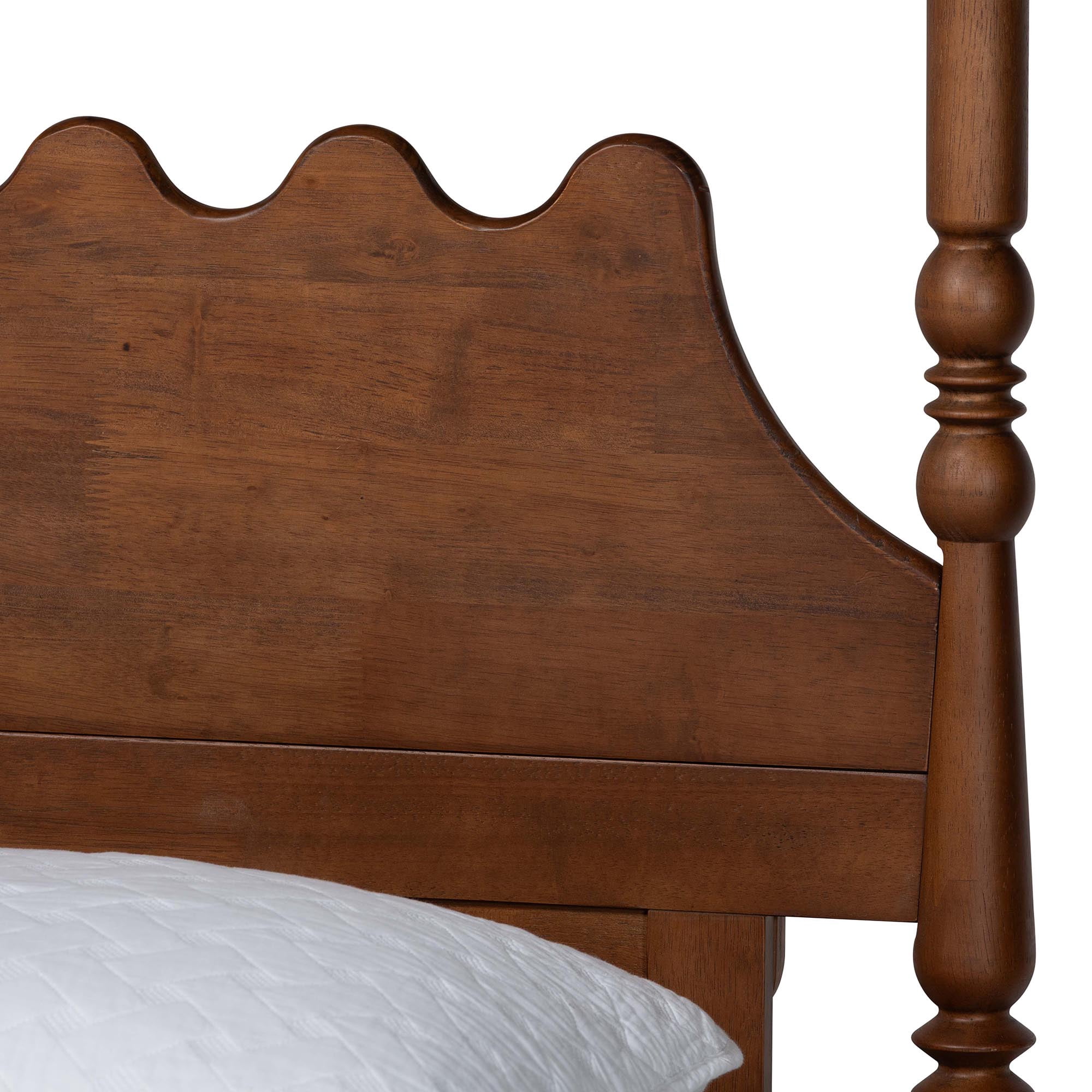 Baxton Studio Hoffman Modern Farmhouse Platform Bed, Queen, Walnut Brown