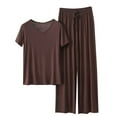 thumbnail image 5 of Censtreet Pajama Set for Women 2 Piece Pants Short Sleeve Top Sleepwear Soft Pjs Loungewear, 5 of 5