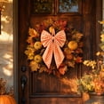 thumbnail image 4 of Yellow Satin Halloween Decorative Bow 9.84x7.08 Inch for Spooky Ambience, Gothic Wreath Bow for Holiday Parties, Family Gatherings and Indoor Outdoor Decor, 4 of 9