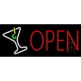 thumbnail image 1 of Martini Glass Open LED Neon Sign 10 x 24 - inches, Clear Edge Cut Acrylic Backing, with Dimmer - Bright and Premium built indoor LED Neon Sign for Bar decor., 1 of 7