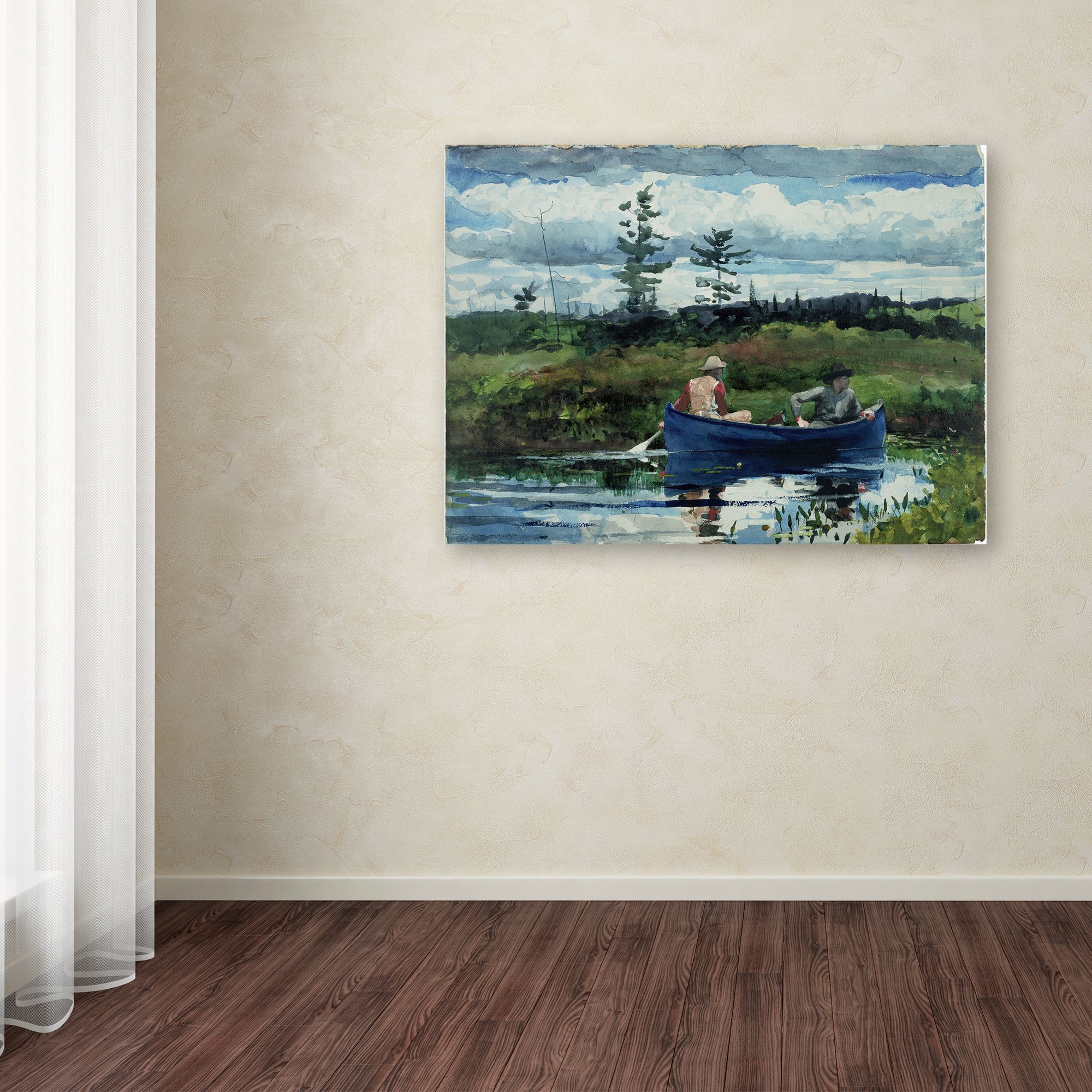 Trademark Fine Art 'The Blue Boat' Canvas Art by Homer