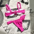 thumbnail image 6 of TNOBHG Women Swimsuit Set Women's Bandeau Sling Flower Decor Bra High Waist Briefs Set 2pcs/set Split Design Swimsuit Two-piece Bikini Set, 6 of 8