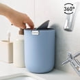 thumbnail image 5 of EKO Mini cubo de basura de escritorio con tapa abatible, mesa pequeña de 0,4 galones, cesta de basura redonda para oficina, hogar, coche (azul), 5 of 5