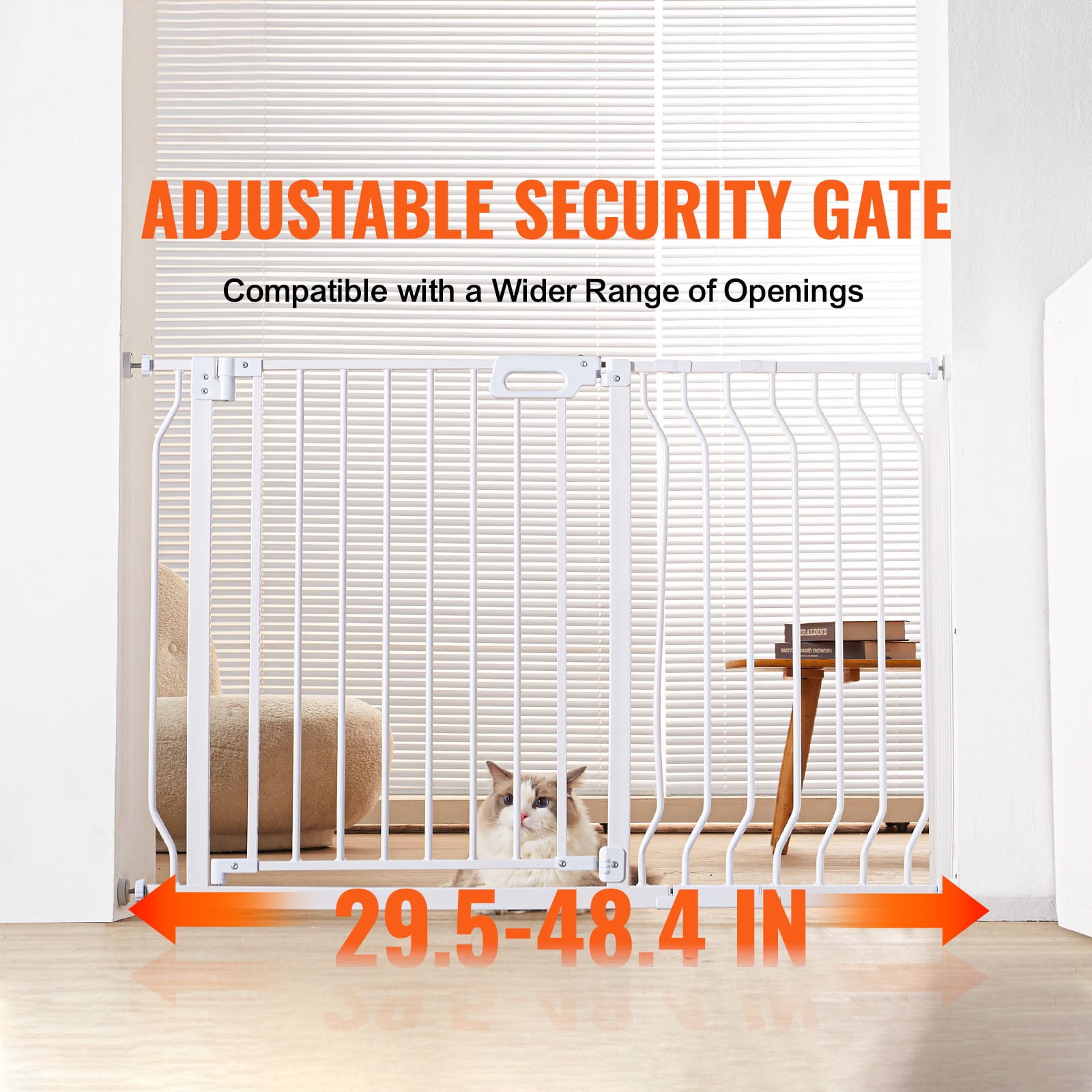 KFFKFF Baby Gate Safety Stair Gate Dog Barrier Doorway 29.5"-48.4" Wide 30" Tall