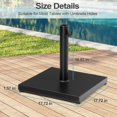 thumbnail image 3 of Pellebant 40 lbs Cement-Filled Square Umbrella Base Heavy Duty Patio Market Umbrella Stand, Black, 3 of 9