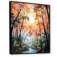 thumbnail image 2 of Designart "Palm Trees Midcentury composition III" Floral Floater Framed Canvas Art Print, 2 of 7