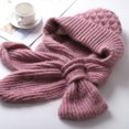 thumbnail image 2 of Minnieouse Cálido con estilo, con bufanda con capucha, varios colores disponibles, gorro con protección para los oídos integrado, bufanda Sombreros Blanquecino, 2 of 6