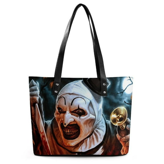 Terrifier Handbag For Women Leather Shoulder Bag Casual Big Capacity Novelty Tote Bag