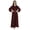 Maroon, variant on Bimba Women'sAbayaIslamic Prayer Dress WithHijab/ScarfCuff On SleeveMuslim Dress