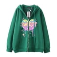 thumbnail image 1 of Sudadera con capucha con cremallera y estampado dulce en forma de corazón Harajuku Y2k gótica de hip-hop oscuro para hombres y mujeres, chaqueta Harajuku, sudadera, 1 of 4
