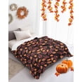thumbnail image 4 of Fall Leaf Flannel Blanket for Bed,Travel and Camping, Watercolor Maple Leaves Super Soft Cozy Blanket for All Seasons 50"x60", 4 of 6