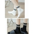 thumbnail image 5 of JIANFANG Womens Striped Crew Socks Brown Vintage Retro Athletic Socks 5 Pairs, 5 of 7