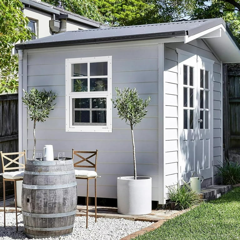 Shed Windows And More 18" X 23" Aluminum Window, Safety/Tempered Glass, White Flush Mount