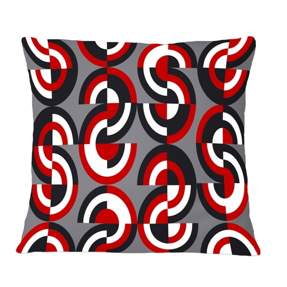 Designart Retro Circular Pattern Geometrical' Mid-Century Modern Throw Pillow - 12x20