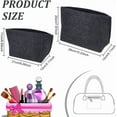 thumbnail image 2 of 2 Pcs 2 Sizes Purse Organizer Insert Makeup Storage Bag Small Items Storing Purse Middle Size Felt Bag Compatible for Most Handbag Tote Bag Inner Pocket Insert Black, 2 of 7