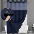 thumbnail image 2 of Curtain Wardrobe Spa Shower Curtain with No Hook Design and N Liner Included for Easy Install in Hotel Style Washable See-Through Top Window Bathroom Privacy Solution, 2 of 4