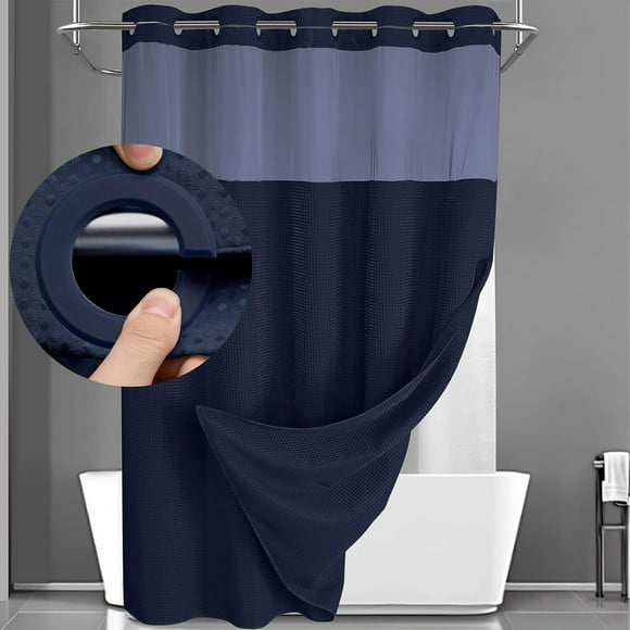 No Hook Shower Curtain With S Nap I N Liner Easy Install Hotel Shower Curtain Wide Heavy Shower Curtain Liner Shower Liner with Elegant Shower Curtains for Bathroom Washable Shower Curtains
