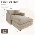 thumbnail image 7 of Muumblus Oversized Lounge Chair with Ottoman, Plush Cloud Accent Armchair for Living Room, Bedroom, Camel Chenille, 7 of 7