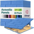 thumbnail image 1 of Paneles acústicos Ekkogo, 18 unidades, insonorizados, para pared, 30 x 30 x 1 cm, color azul, 1 of 7