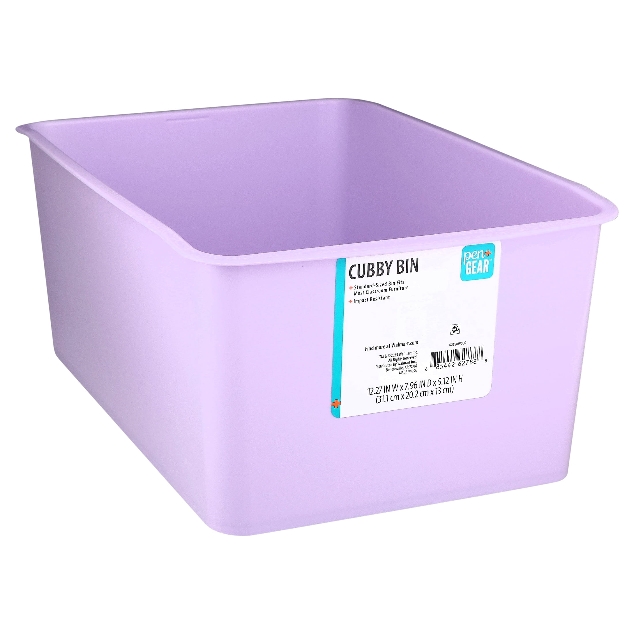 Pen+Gear Lavender Sunrise Plastic Cubby Bin 12.27 x 7.96 x 5.12 Inches